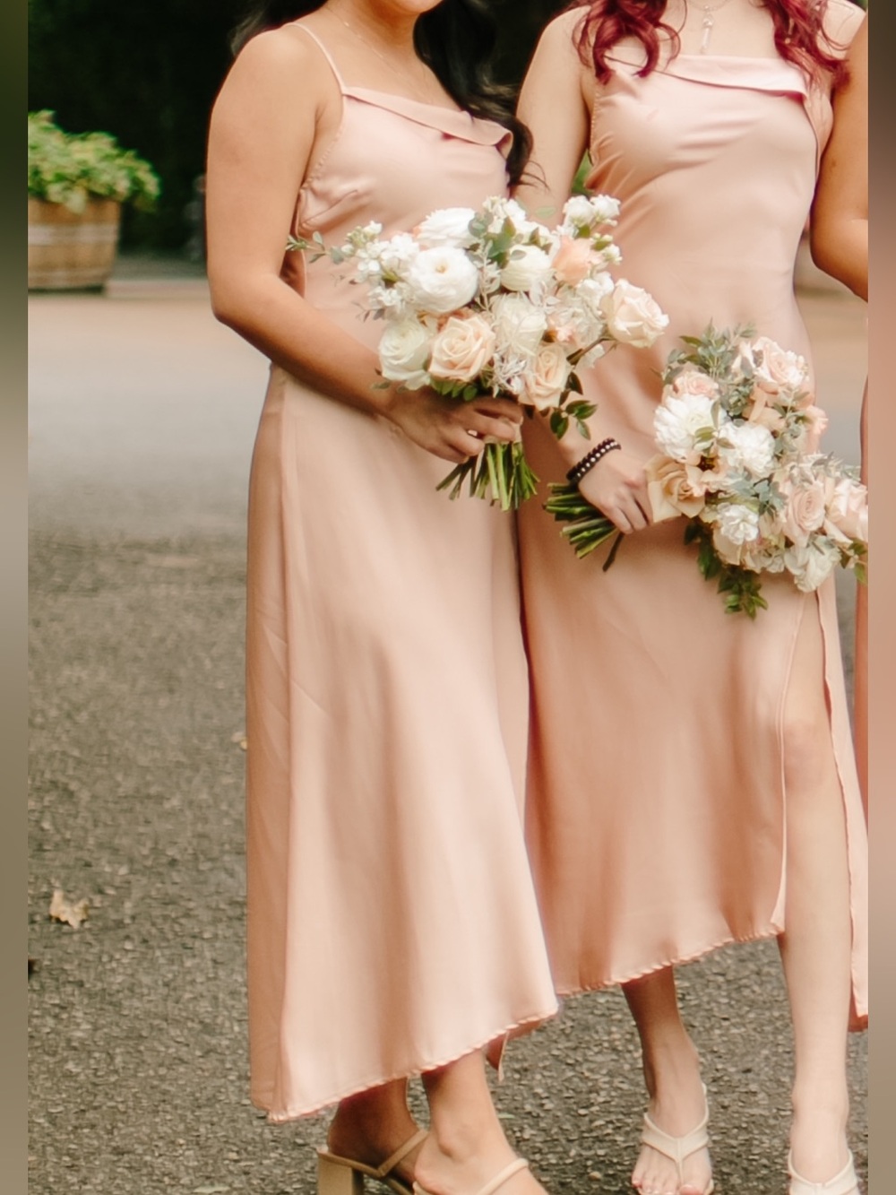 Astr Blush Pink Satin Midi Slip Dress
